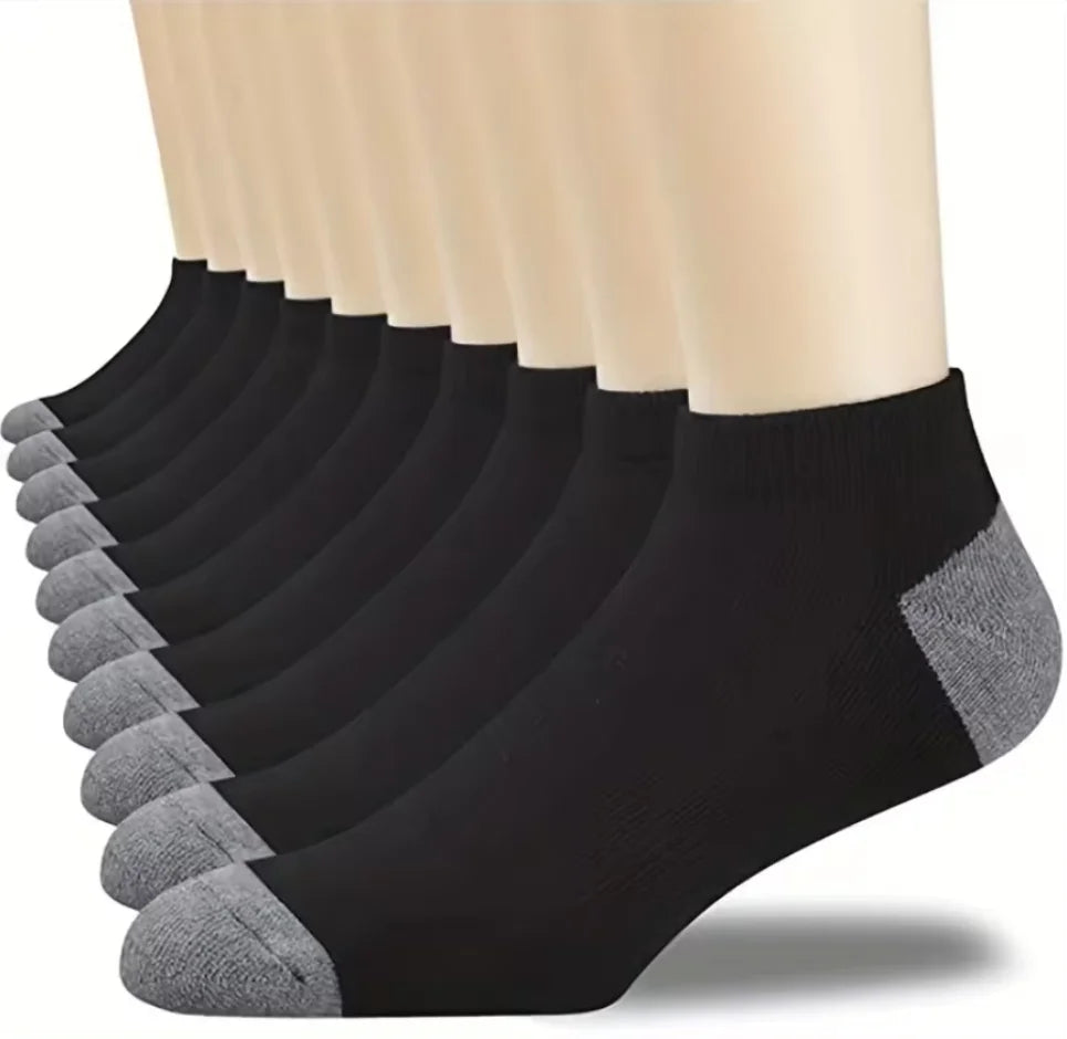 Men's Crew Socks – Breathable Cotton Blend Sports Socks, 5/10 Pairs
