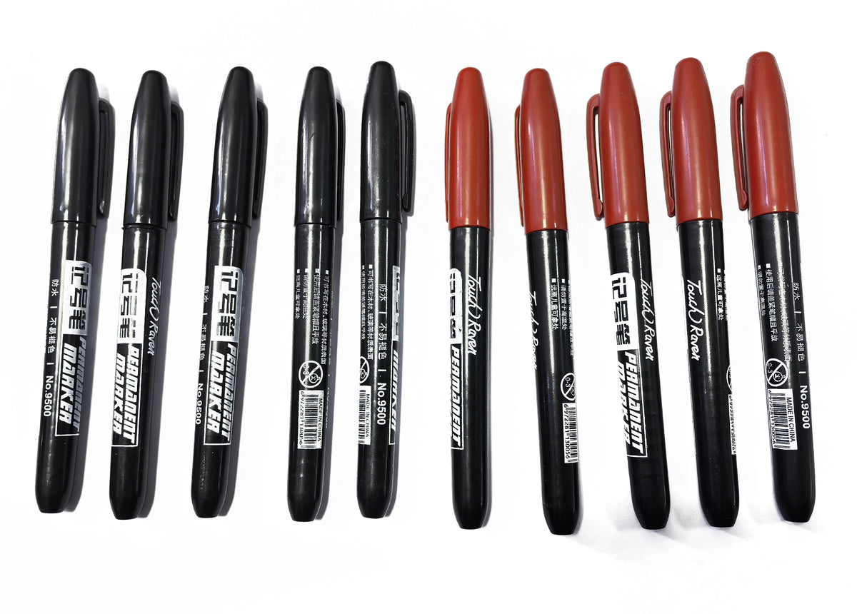 Permanent Markers 6-Piece Set with Waterproof Fine Tip Ink