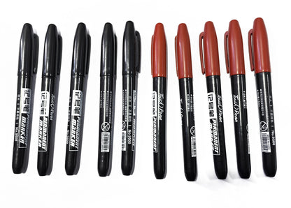 Permanent Markers 6-Piece Set with Waterproof Fine Tip Ink