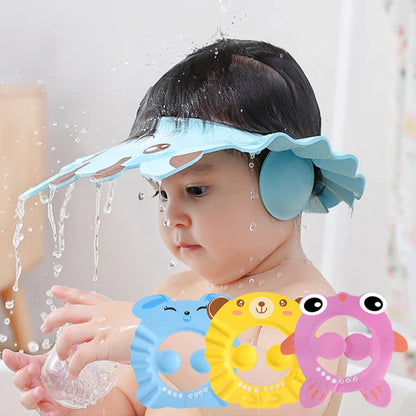 Baby Shower Cap Adjustable Bath Visor for Kids Shampoo Rinse Protection