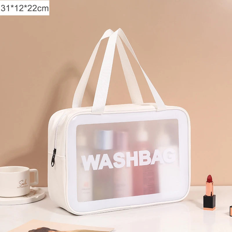 Waterproof Travel Makeup Bag with Transparent Large Capacity Design