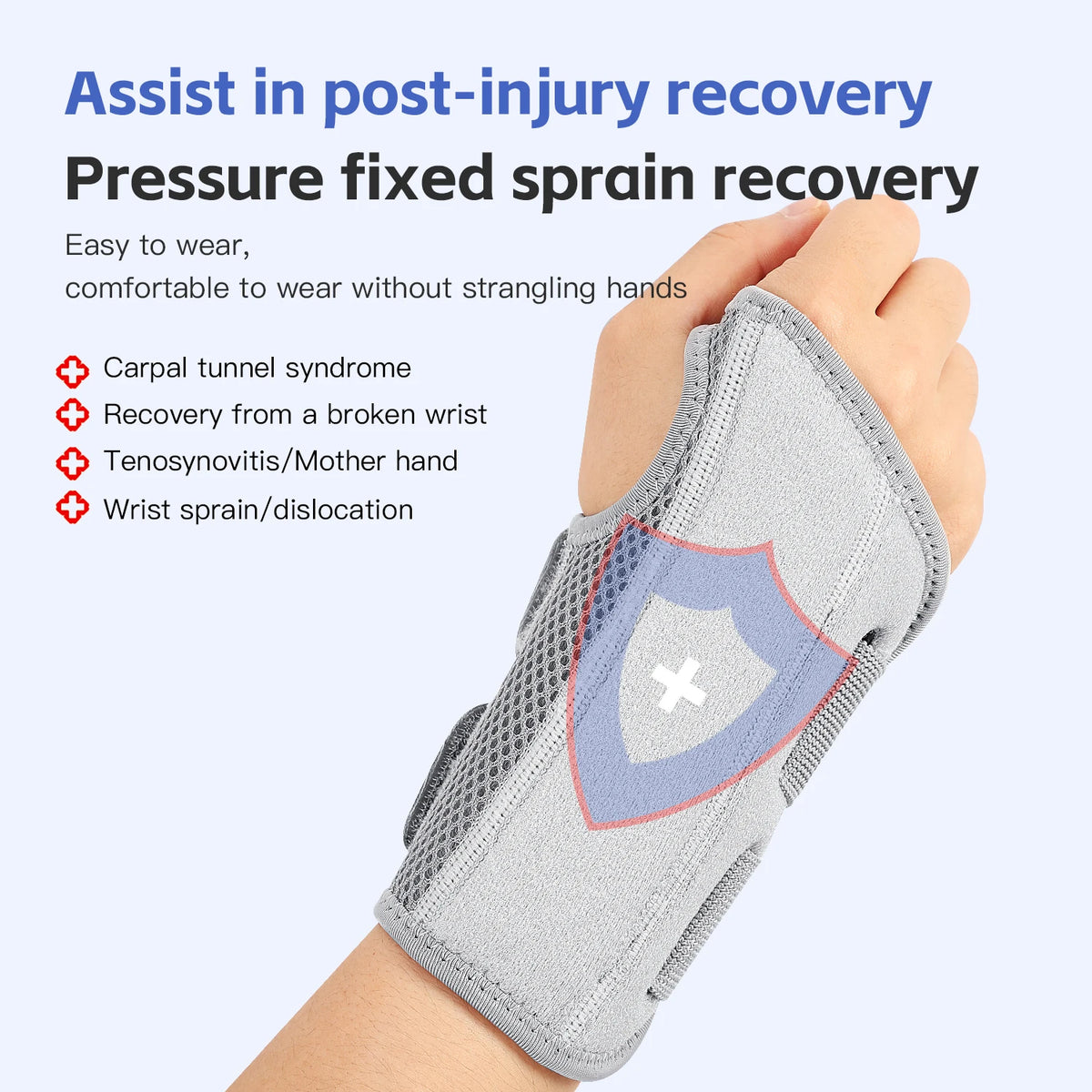 Wrist Brace with Adjustable Straps for Everyday Hand Support