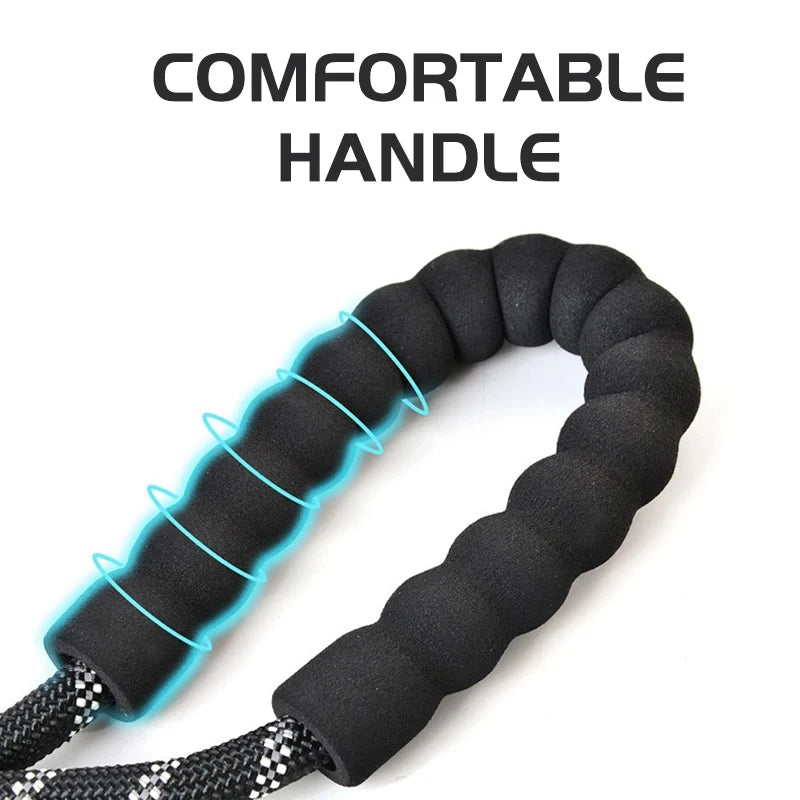 Reflective Dog Leash – Heavy Duty Double Rope with Padded Handle