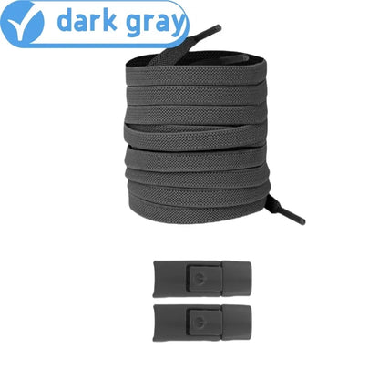 No Tie Shoe Laces with Press Lock Elastic Flat Shoelaces