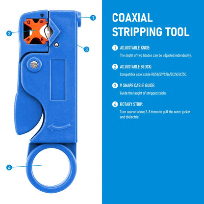 Coaxial Cable Stripper – Adjustable Wire Stripping Tool
