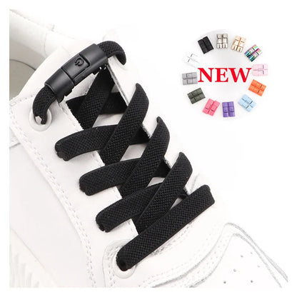 No Tie Shoe Laces with Press Lock for Kids and Adults
