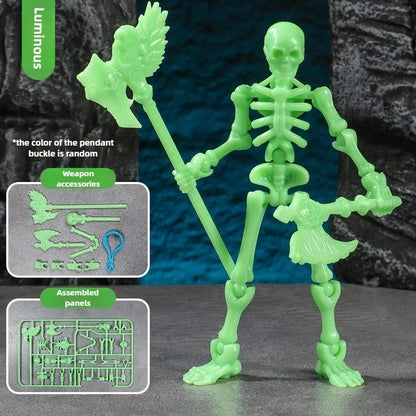 Three-Dimensional Skull Model Assembly Toys Multi-Articulable Skull and Bone Puppet Decoration Action Figures Anime Gifts Games