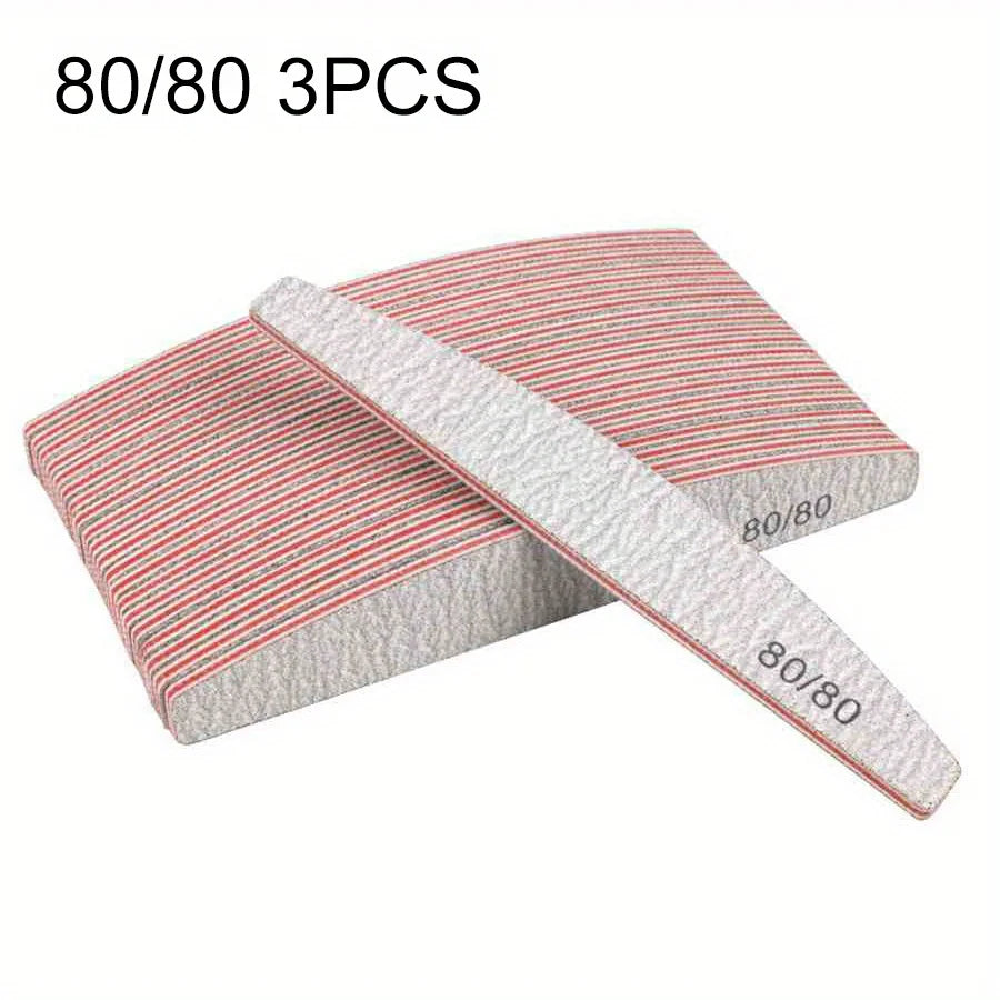 Professional Nail File – Half Moon Sanding File, 80–240 Grit