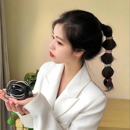 100PCS Elastic Hair Bands for Ponytails and Everyday Hairstyles