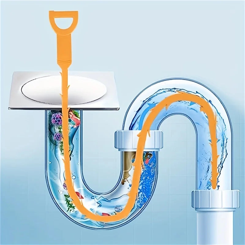 Drain Snake Tool – Hand Crank Hair Clog Remover for Sinks