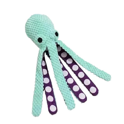 Squeaky Octopus Dog Toy with Crinkle Tentacles for Puppies