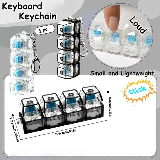 Light Up Keyboard Keychain – Clickable LED Fidget Toy