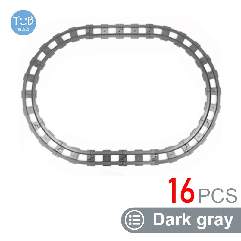 Kids Train Track Accessories Large Building Blocks DIY Railway Toys Big Blocks Compatible Duploed STEM Educational Gift Toddlers