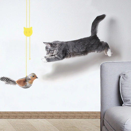 Bird Cat Toy – Lifelike Plush Feather Teaser for Cats and Kittens