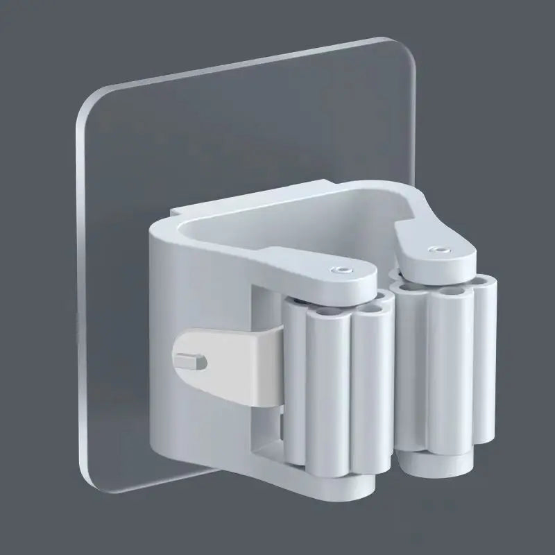 Adhesive Mop Holder – Wall Mounted Broom & Tool Organizer