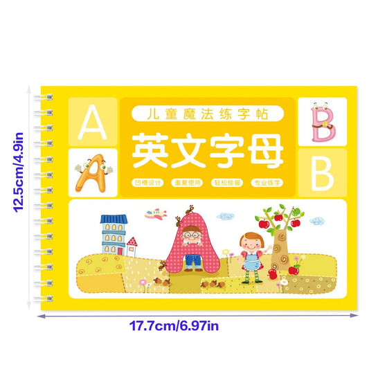 Kids Handwriting Practice Book for Reusable Writing and Number Learning