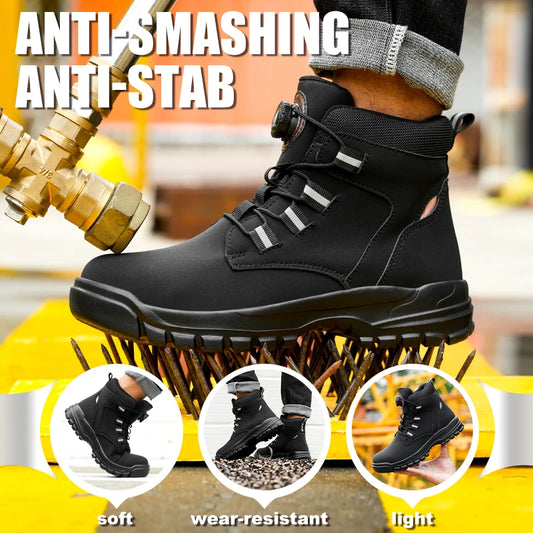 Men's Steel Toe Work Boots – Waterproof Safety Ankle Boots