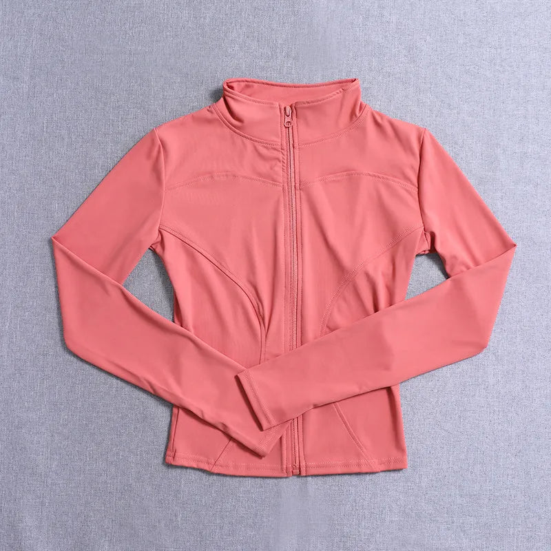Women's Workout Jacket Long Sleeve Zip Up Gym Sportswear
