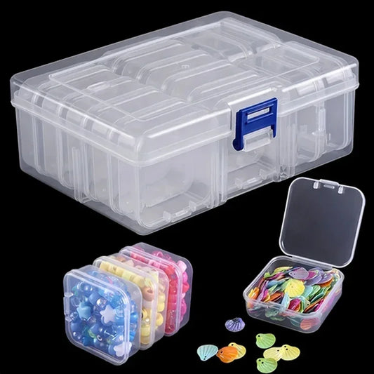 Clear Plastic Storage Box for Jewelry, Crafts & Desktop Organization