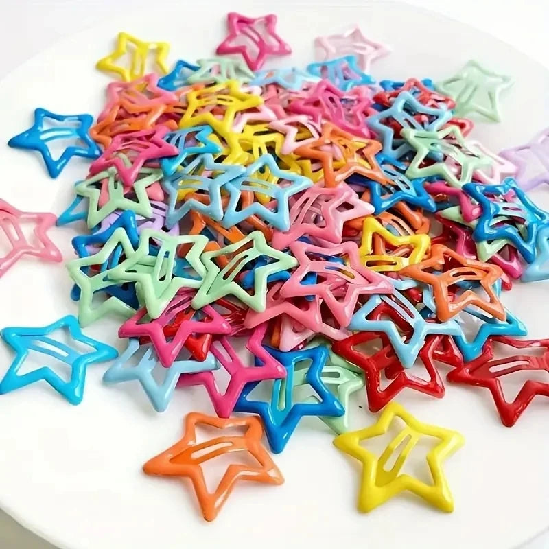 Star Hair Clips – 20 Colorful Barrettes for Girls and Women