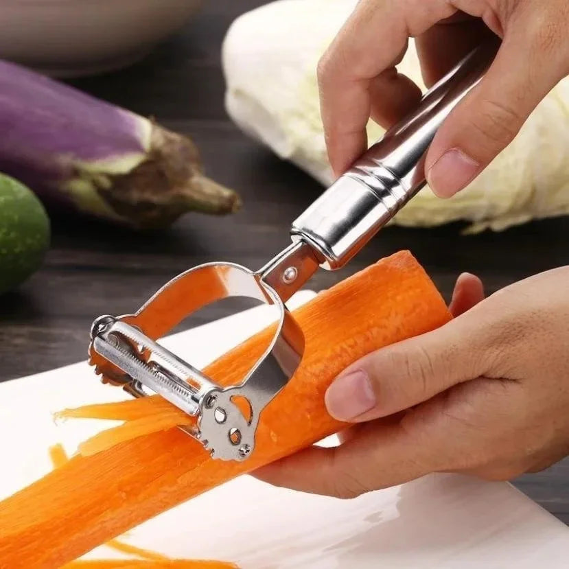 Vegetable Peeler, Stainless Steel 2-in-1 Grater & Julienne Tool