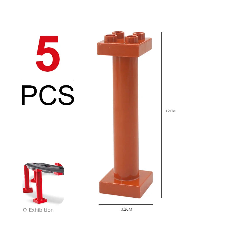 Kids Train Track Accessories Large Building Blocks DIY Railway Toys Big Blocks Compatible Duploed STEM Educational Gift Toddlers