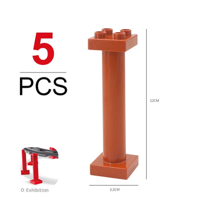Kids Train Track Accessories Large Building Blocks DIY Railway Toys Big Blocks Compatible Duploed STEM Educational Gift Toddlers
