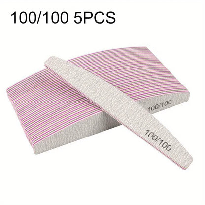Professional Nail File – Half Moon Sanding File, 80–240 Grit