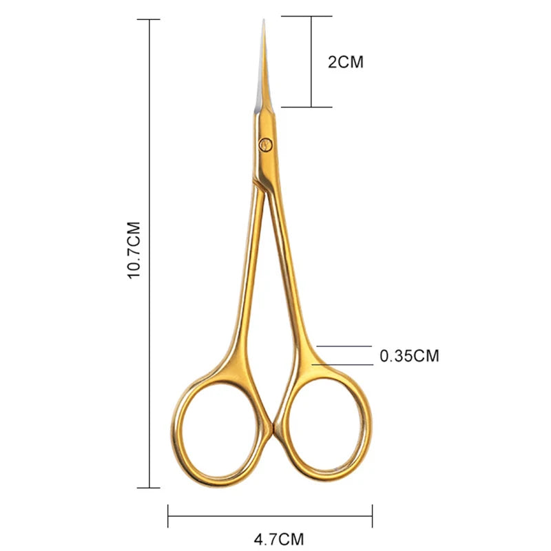 Stainless Steel Cuticle Scissors with Curved Tip for Manicure