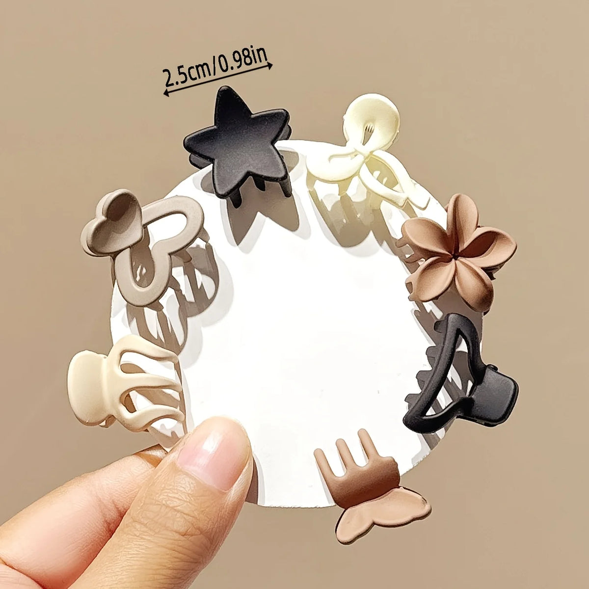 Small Hair Claw Clips Beige Mixed Pack for Girls – 5 to 30 Pieces