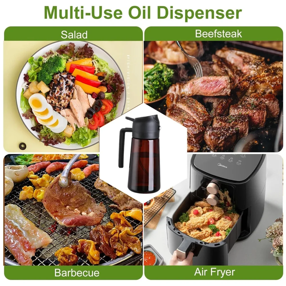 2-in-1 Olive Oil Sprayer and Dispenser Bottle for Cooking