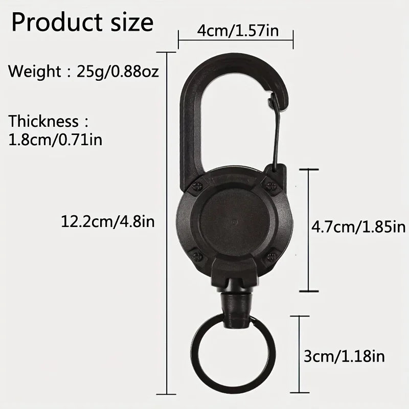 Retractable Keychain – Badge Reel with Carabiner Clip for Bags