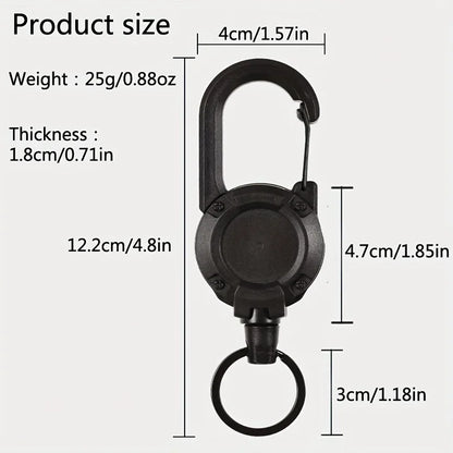 Retractable Keychain – Badge Reel with Carabiner Clip for Bags