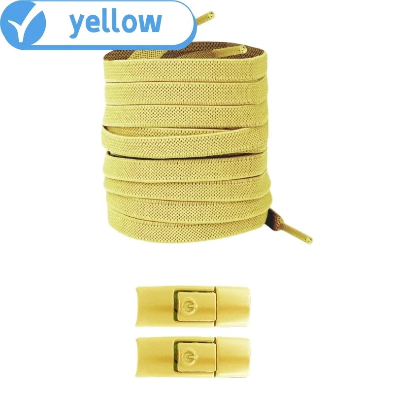No Tie Shoe Laces with Press Lock Elastic Flat Shoelaces