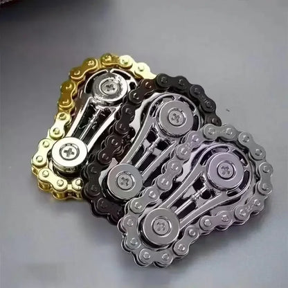 Metal Fidget Spinner – Bike Chain EDC Desk Toy with Silent Bearings
