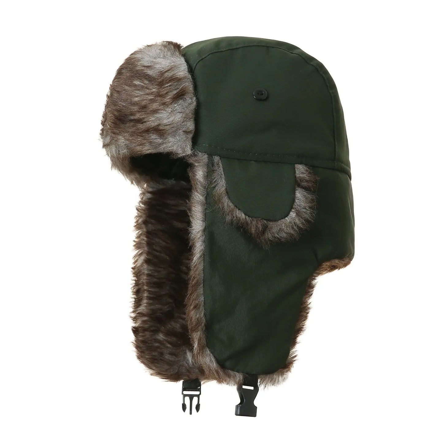 Trapper Hat with Ear Flaps and Faux Fur Lining for Winter