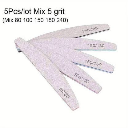 Professional Nail File – Half Moon Sanding File, 80–240 Grit
