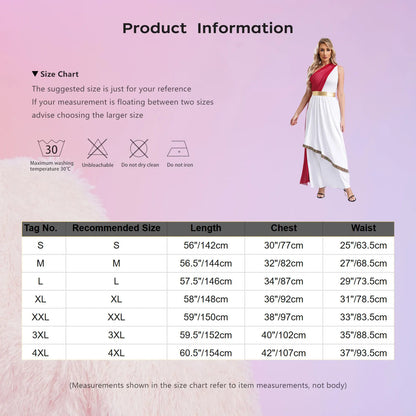 Womens Ancient Greek Athenian Princess Dress Toga Halloween Senator Caesar Cosplay Party Costume Roman Empress Long Robe Dress