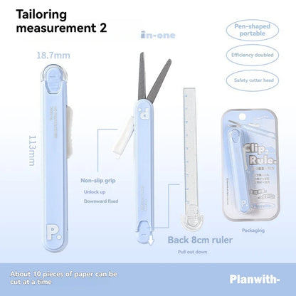Mini Portable Scissors 2-in-1 Pocket Paper Cutter Tool
