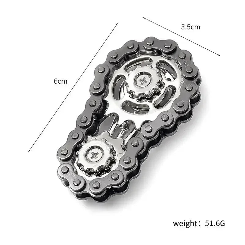 Metal Fidget Spinner – Bike Chain EDC Desk Toy with Silent Bearings