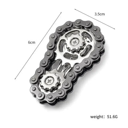 Metal Fidget Spinner – Bike Chain EDC Desk Toy with Silent Bearings