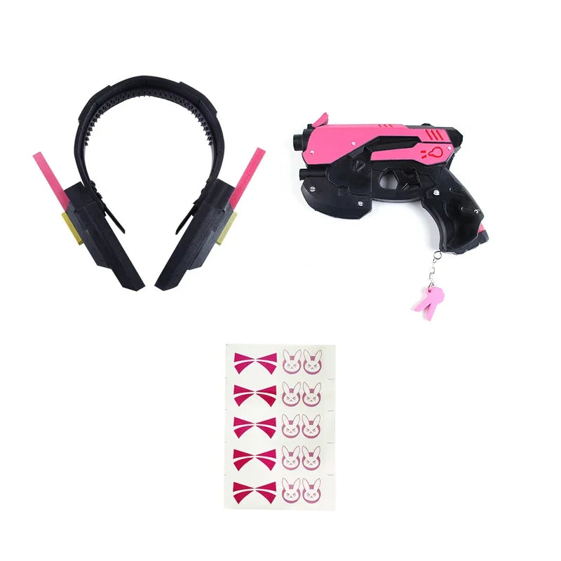 Game Overwatch Dva Cosplay Costumes Tights Jumpsuit Wig Headphone Gun Cosplay Props Tattoo Stickers Suit Woman Party Zentai Cos