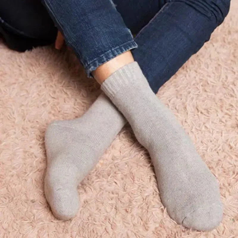 Warm Winter Socks – Thick Knitted Wool Blend Socks