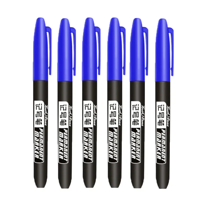 Permanent Markers 6-Piece Set with Waterproof Fine Tip Ink