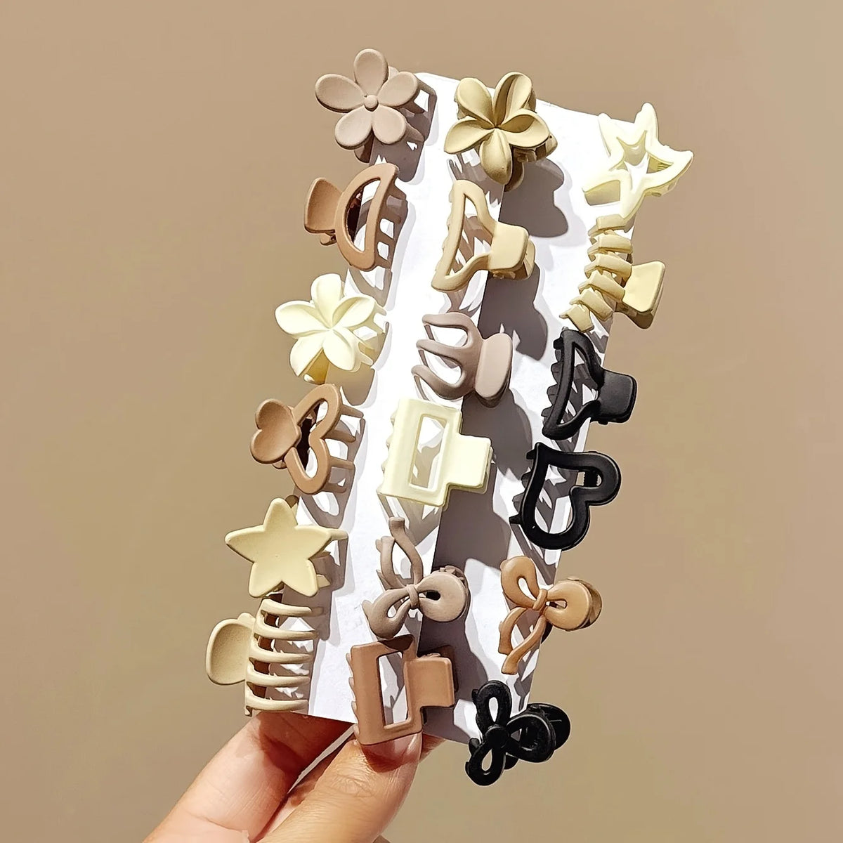 Small Hair Claw Clips Beige Mixed Pack for Girls – 5 to 30 Pieces