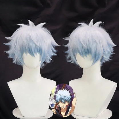 Gintama Anime SakMiGintoki Cosplay Costume, Wig, Kimono, Top, Pants, Body, Convention, Halloween, Christmas Event, Gift