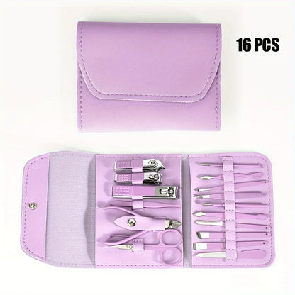 16 Piece Manicure Set with Nail Clippers & Cuticle Tools