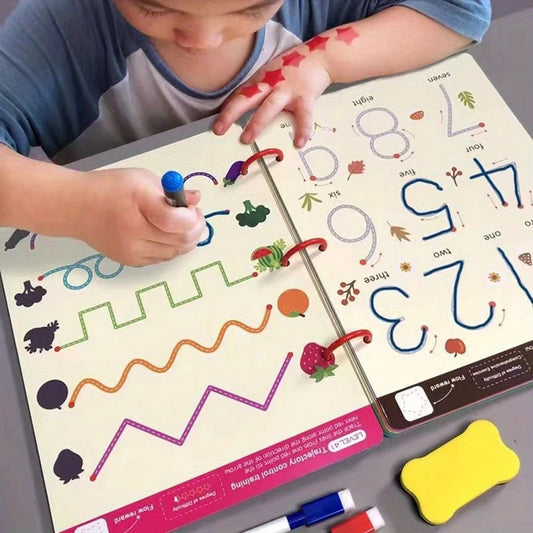 Reusable Tracing Workbook for Kids – 34-Page Writing & Drawing Practice