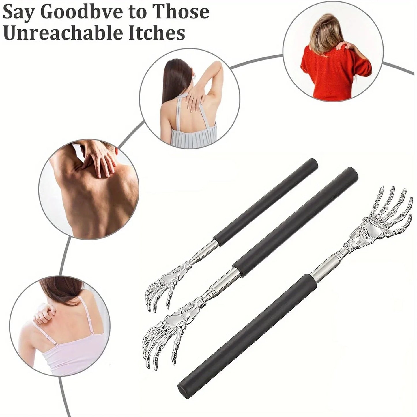 Extendable Back Scratcher – Telescopic Stainless Steel Massager