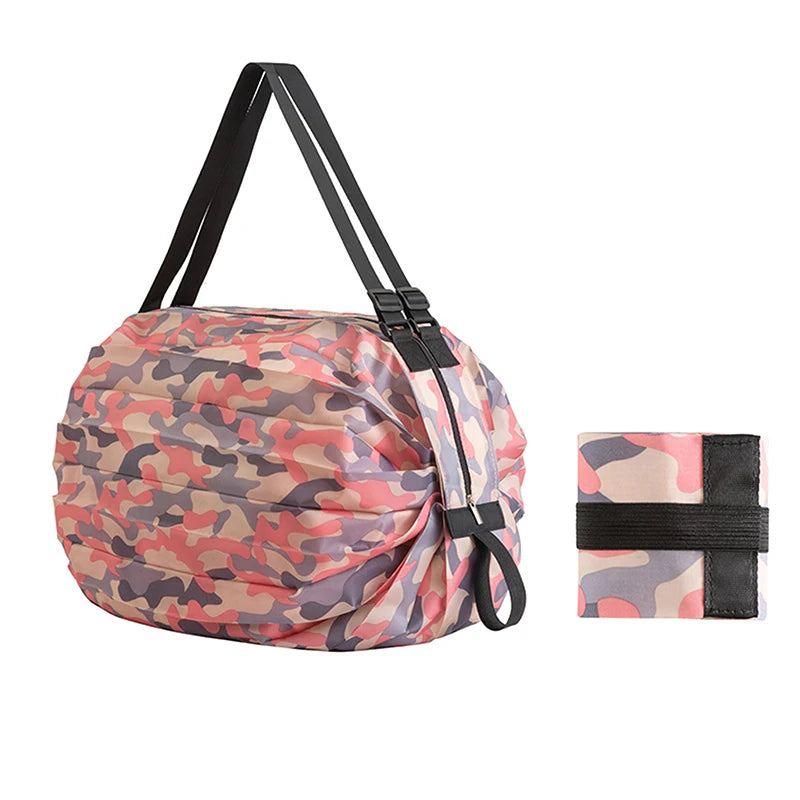 Foldable Shopping Bag Large Capacity Reusable Nylon Travel Tote